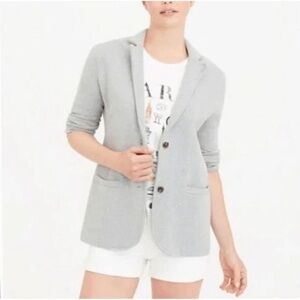 J.Crew Factory Light Gray 100% Cotton Sweater Blazer